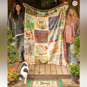 Natural Life XL  Double Sided Blanket Cat Chirp Soft Throw Reversible Blanket